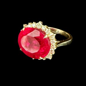 9.5 Carat Ruby, Diamond & Solid 14k Ring