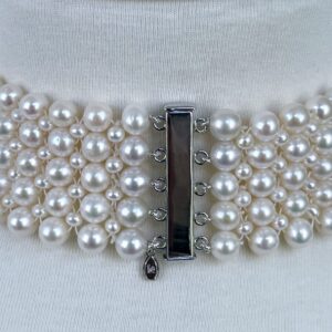 Pearl Woven Choker with Sliding Magnetic Clasp