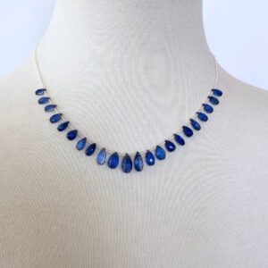 Natural Seed Pearl Necklace with Kyantie and 14k White Gold