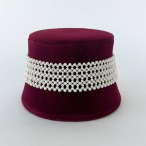 Lace Woven Pearl Choker with Adjustable Rhodium Clasp