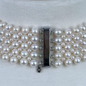 Pearl Woven Choker with Sliding Magnetic Clasp