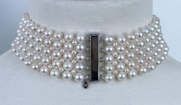 Pearl Woven Choker with Sliding Magnetic Clasp