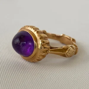 Amethyst and solid 14K Yellow Gold Ring
