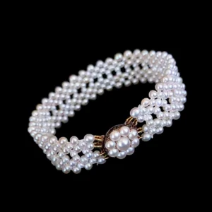 Antique Pearl Bracelet with Vintage Pearl Clasp / Centerpiece