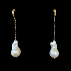 Baroque Pearl & 14K Yellow Gold Dangle Earrings