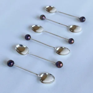 Black Pearl Silver Tea Spoon Gift Set