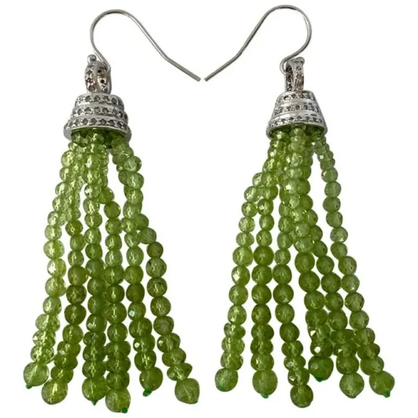 Diamond Encrusted Peridot Dangle Earrings