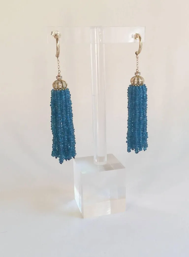 London Blue Topaz Tassel with 14 K Yellow Gold and gold plated cup - Image 5