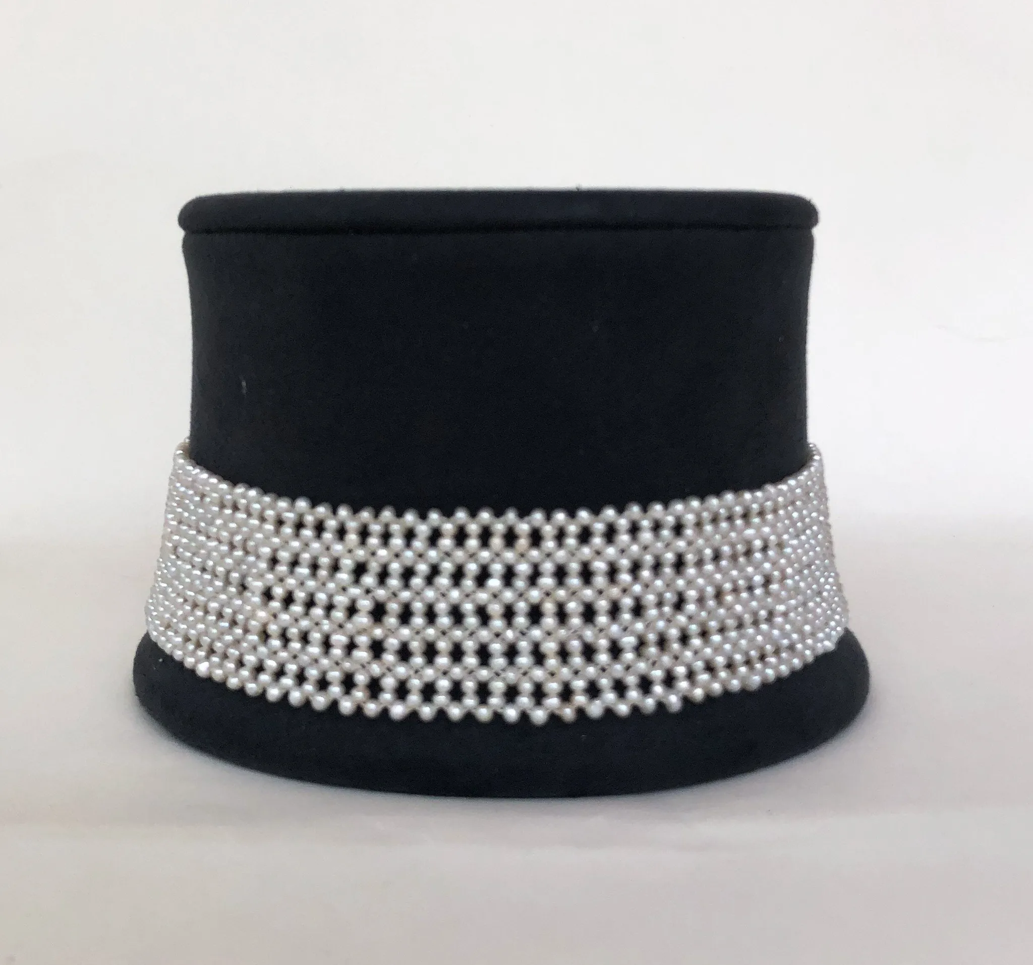 Marina J. Intricately Woven White Seed Pearl Choker with Vermeil Clasp - Image 4