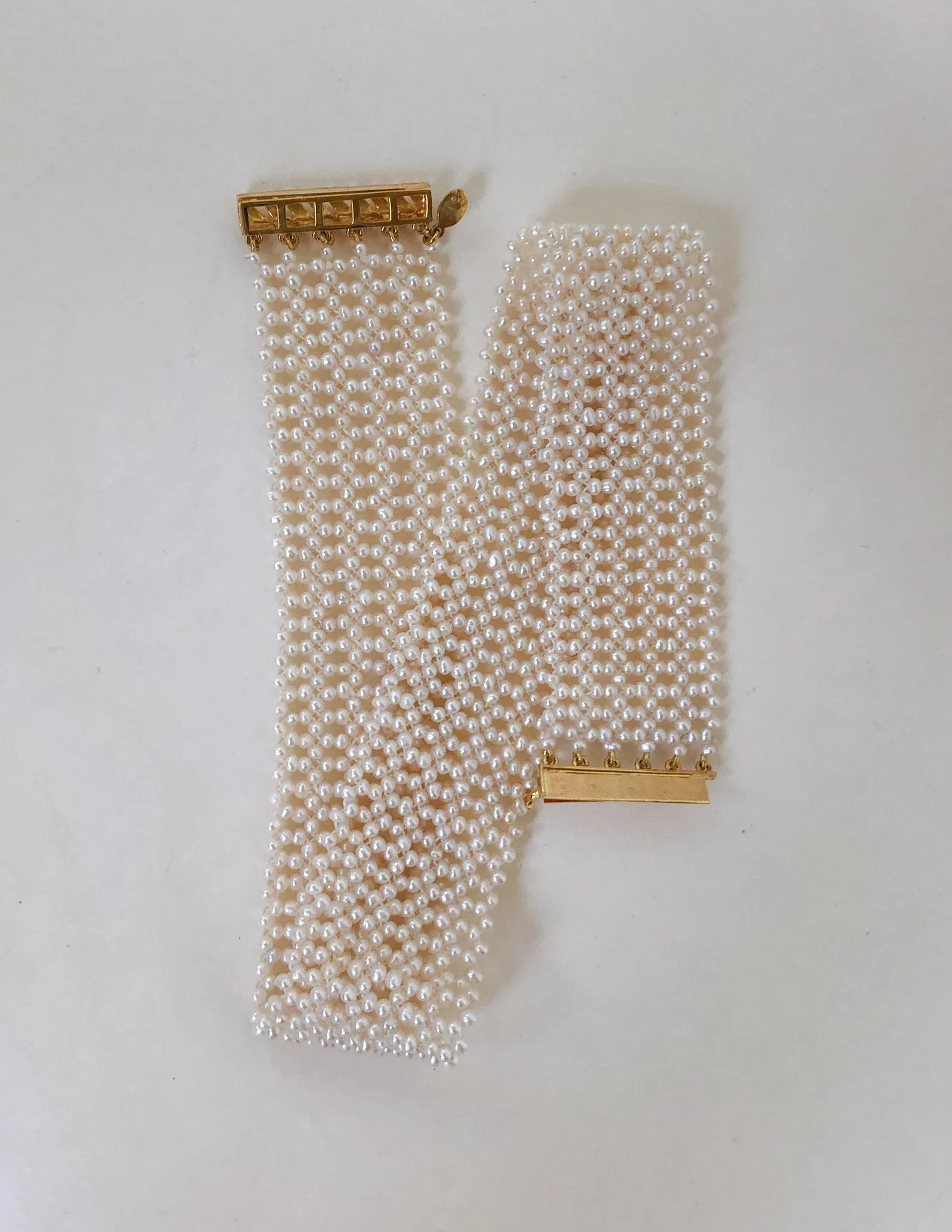 Marina J. Intricately Woven White Seed Pearl Choker with Vermeil Clasp - Image 6