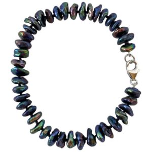 Men's / Unisex Black Keshi Pearl Bracelet
