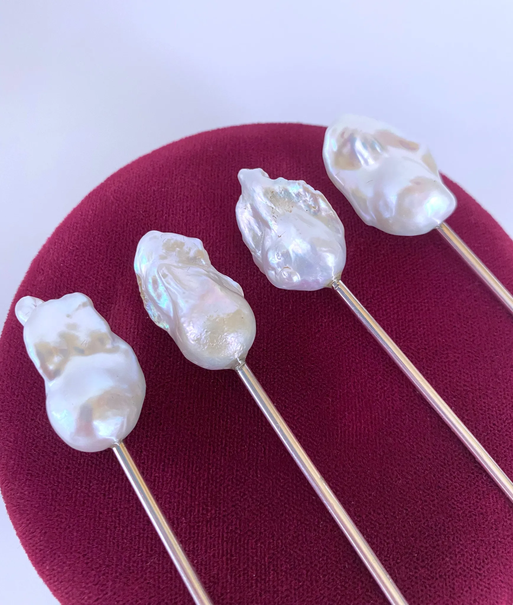 Marina J. One of A Kind Antique Sterling Silver and Baroque Pearl Spoons - Image 3