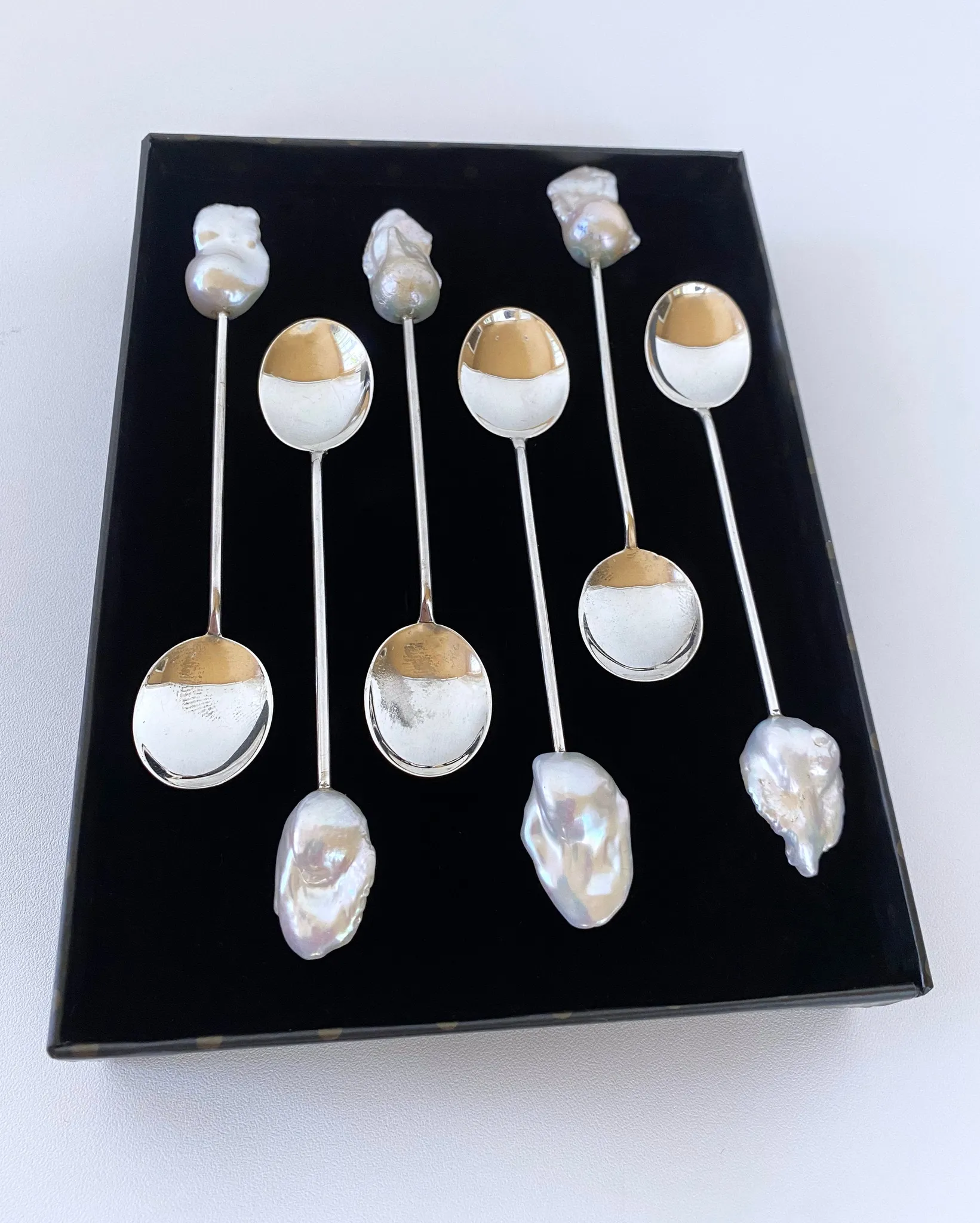 Marina J. One of A Kind Antique Sterling Silver and Baroque Pearl Spoons - Image 4