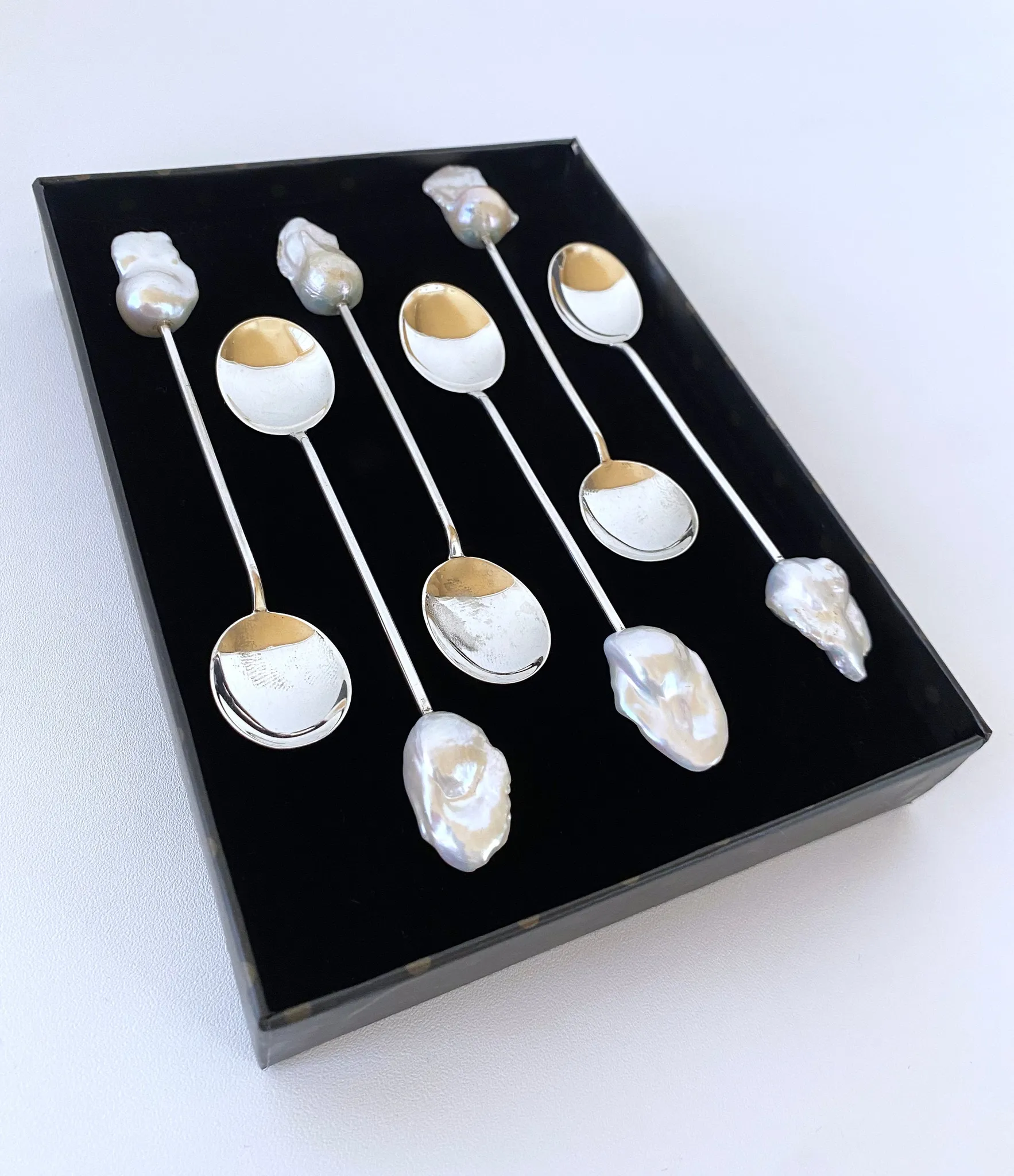 Marina J. One of A Kind Antique Sterling Silver and Baroque Pearl Spoons - Image 5