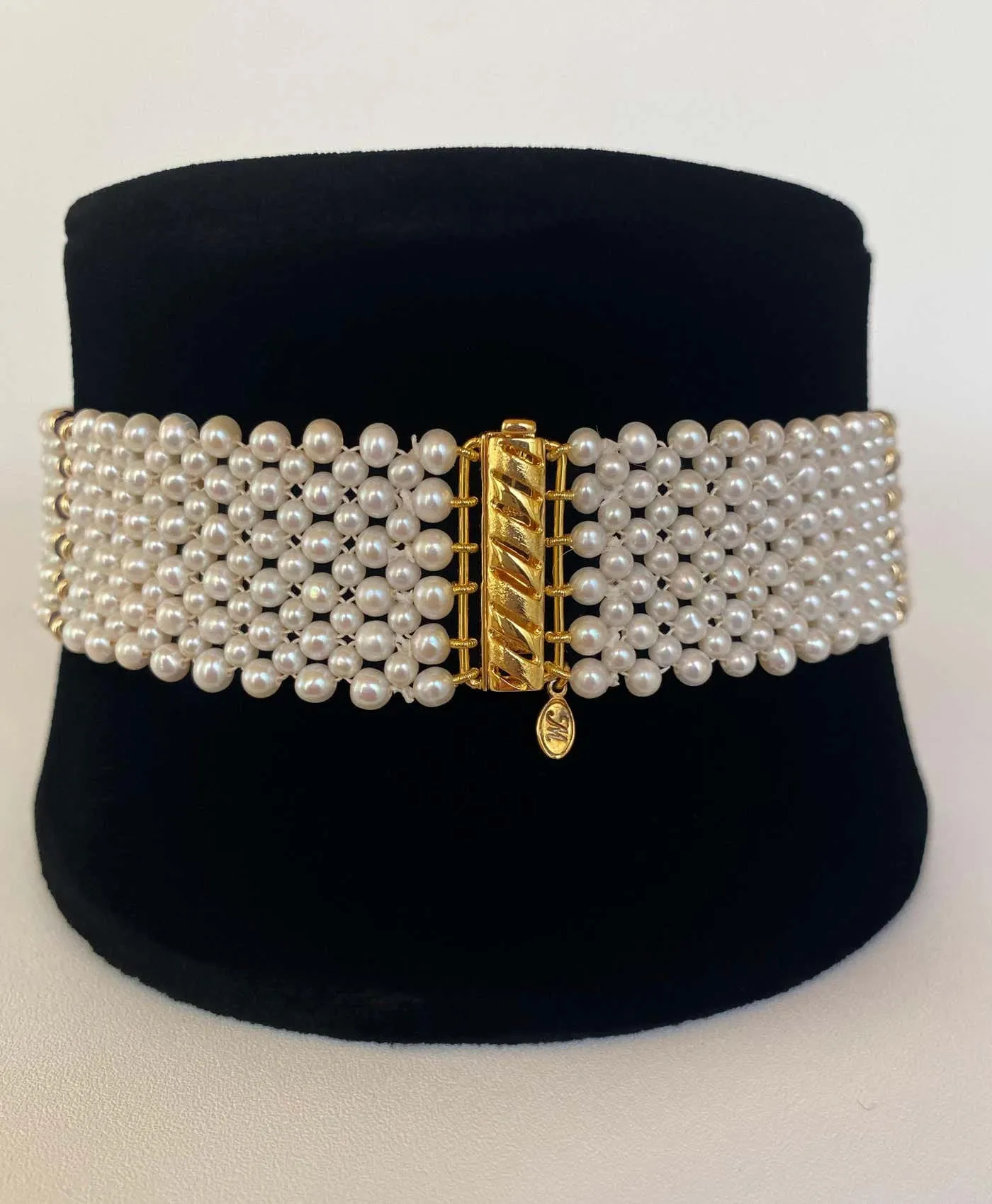 Pearl, Amethyst and Vintage Centerpiece Choker with 14k Yellow Gold - Image 9