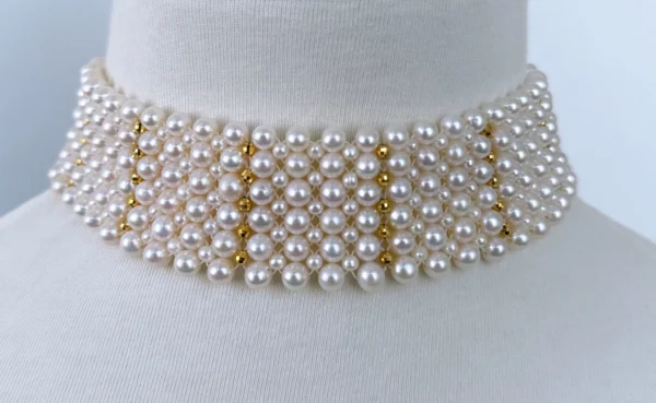 Pearl Choker with Adjustable Clasp & 18k Gold Plated Findings