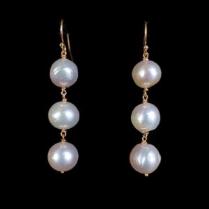 Pearl & Solid 14k Yellow Gold Earrings