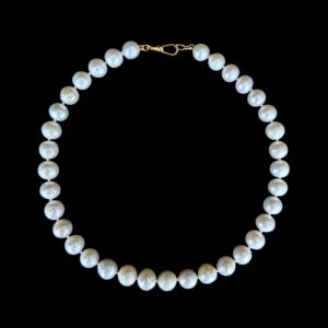 Pearl Strung Necklace with 18k Plated Clasp