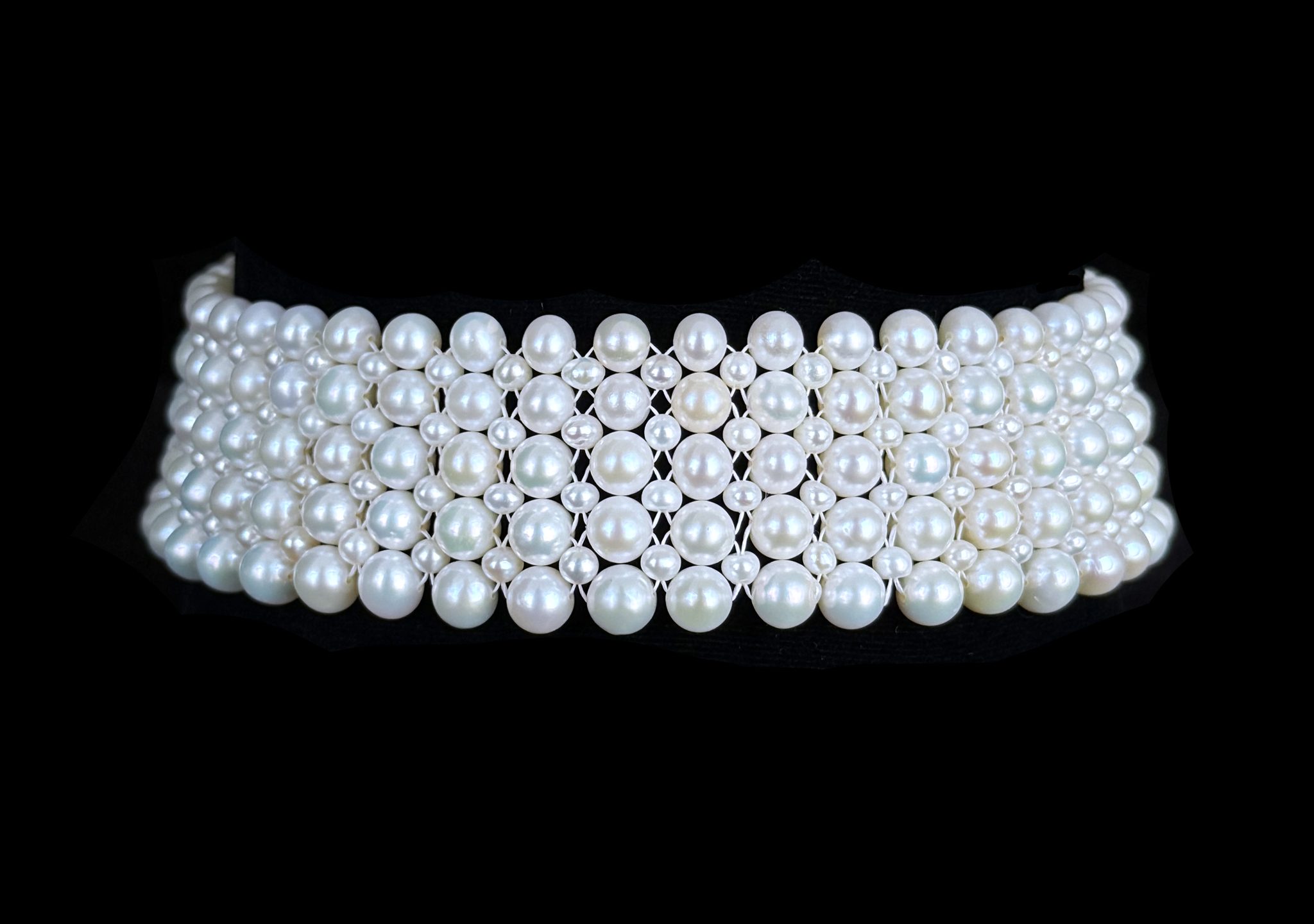 Pearl Woven Choker with Sliding Magnetic Clasp - Image 3