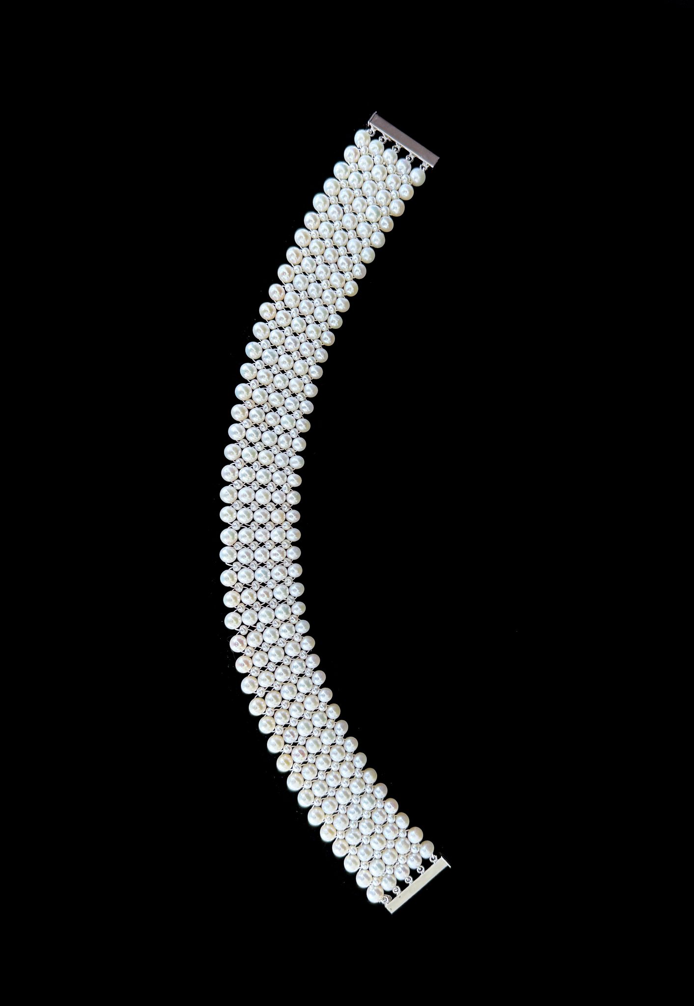 Pearl Woven Choker with Sliding Magnetic Clasp - Image 4
